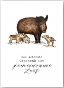 Postkarte Aquarell mit Wildschweinen